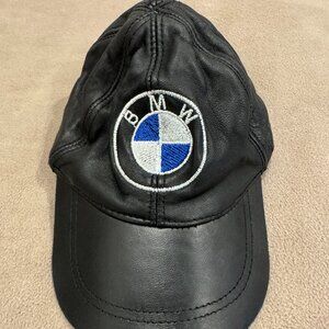 Vintage BMW leather logo hat